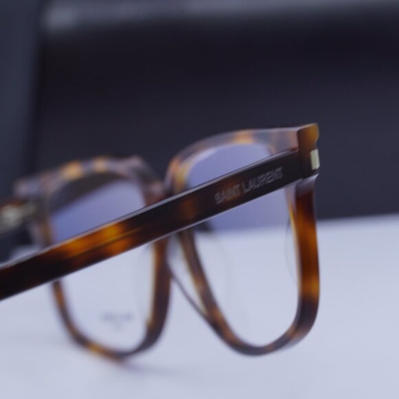 Saint Laurent SL599OPT 002 Square Eyeglasses 58mm – Dark Havana - Picture 11 of 11